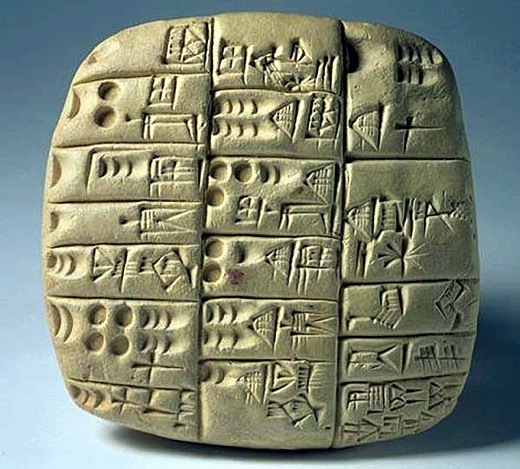 Tavoletta d'argilla con iscrizioni cuneiformi